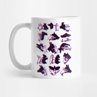 shadow puppets vintage 3d anaglyph style Mug